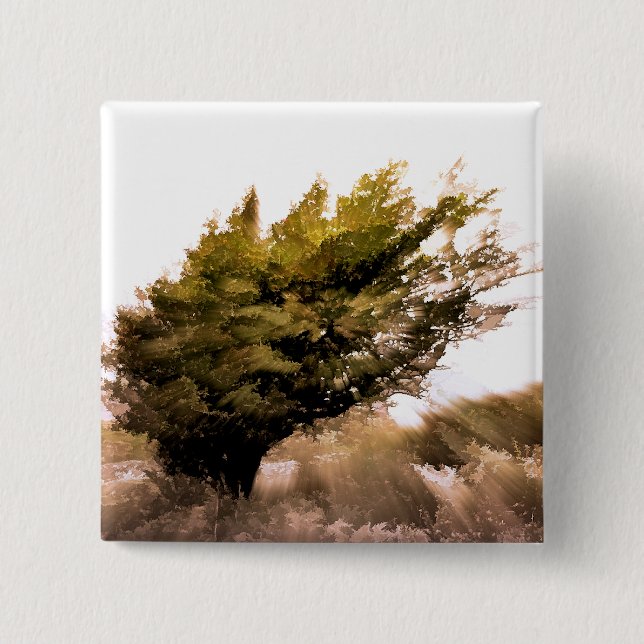 TREES 2 INCH SQUARE BUTTON (Front)