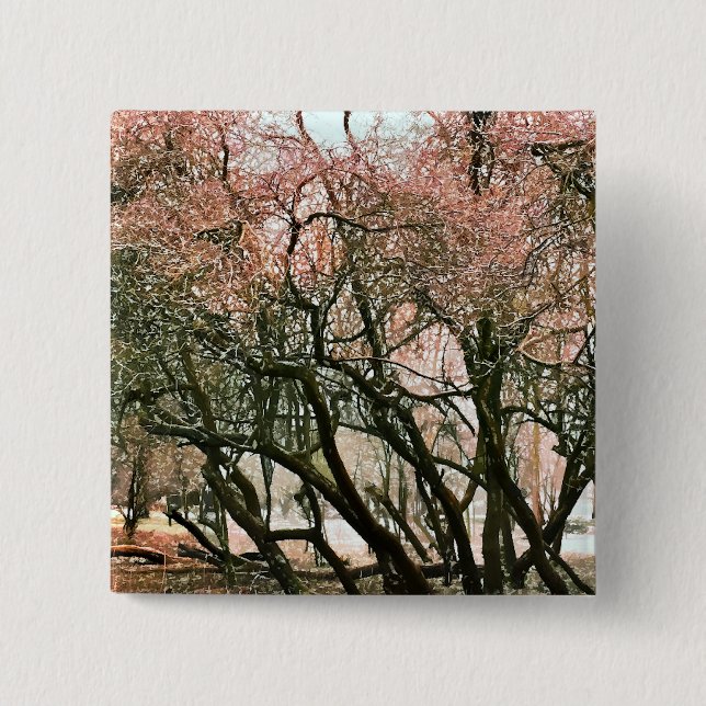 TREES 2 INCH SQUARE BUTTON (Front)