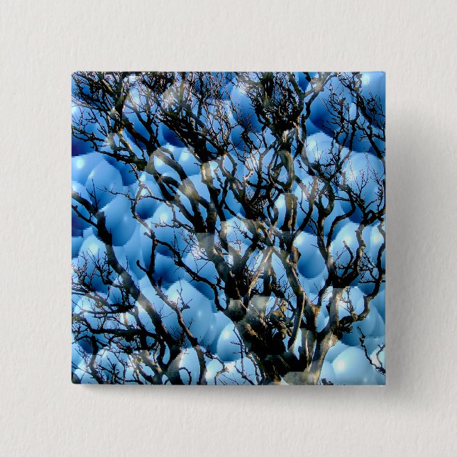 TREES 2 INCH SQUARE BUTTON (Front)