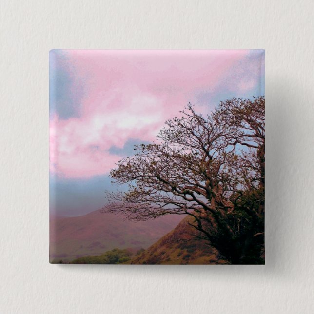 TREES 2 INCH SQUARE BUTTON (Front)