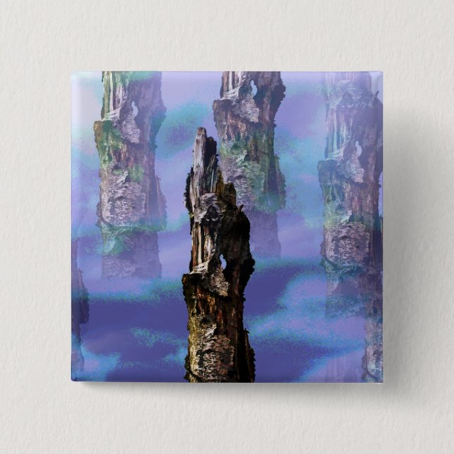 TREES 2 INCH SQUARE BUTTON (Front)