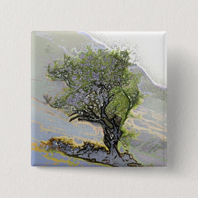 TREES 2 INCH SQUARE BUTTON (Front)