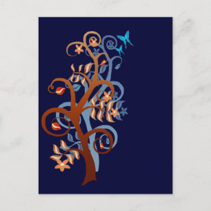 Trees and Butterflies Postcard
