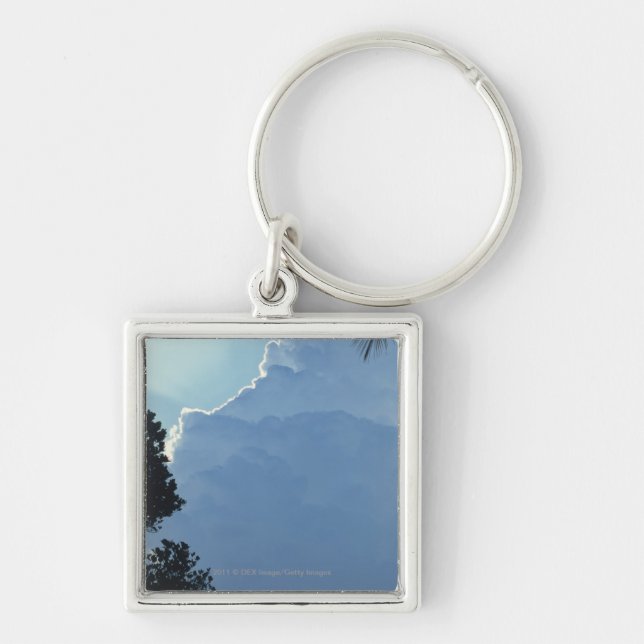 Trees and clouds keychain (Front)