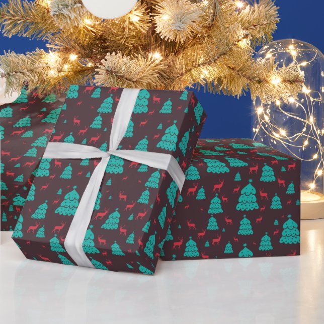 Trees and Deers Wrapping Paper (Holidays)