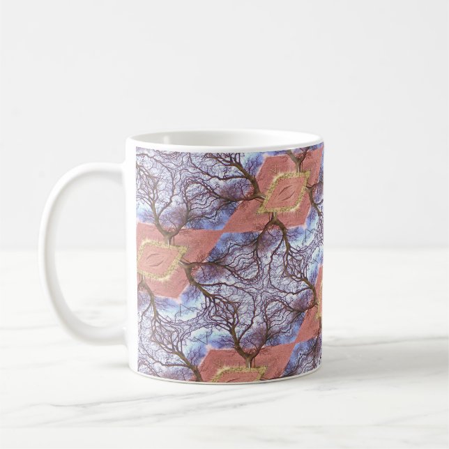 TREES AND FIELDS PATTERN    COFFEE MUG (Left)