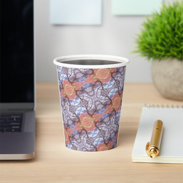 TREES AND FIELDS PATTERN    PAPER CUPS (Insitu)