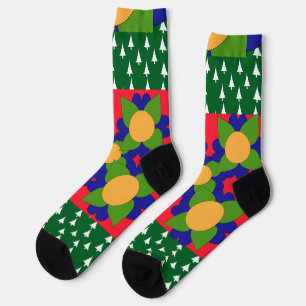 Trees And Flowers Holiday Socks