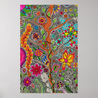 Trees and Flowers Poster