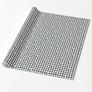 Trees and Houndstooth Wrapping Paper