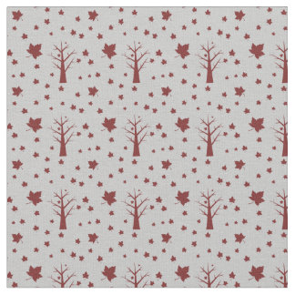 Trees and Leaves Pattern Fabric