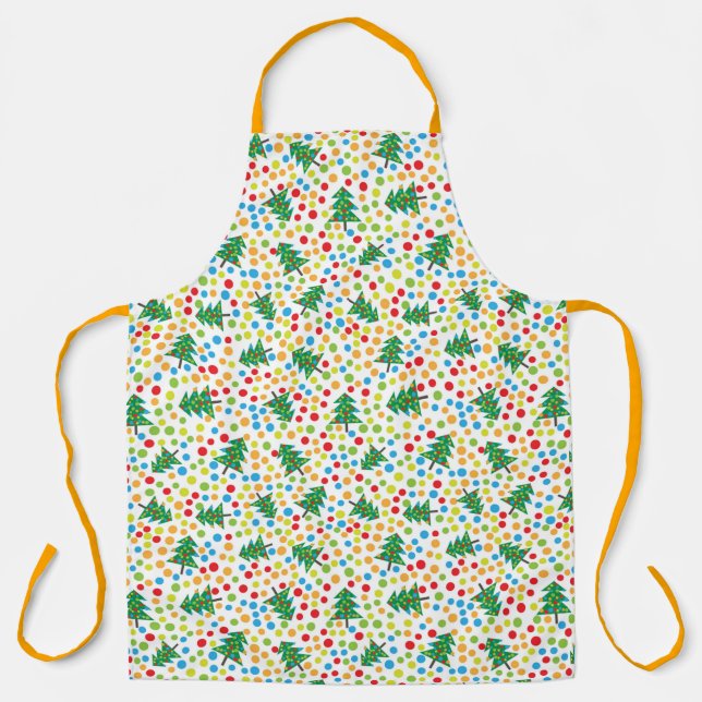 Trees and Lights Christmas All-Over Print Apron (Front)