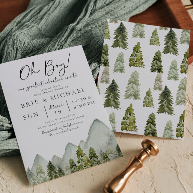 Trees and Mountains Baby Shower Invitation (Creator Uploaded)