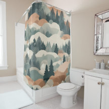 Trees and Mountains Boho Abstract Design