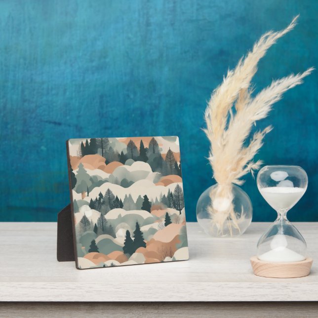 Trees and Mountains Boho Abstract Design Plaque (Insitu)