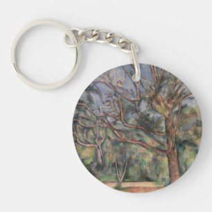 Trees and Road, Post Impressionist Landscape Keychain
