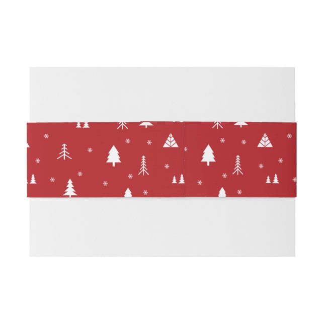 Trees and Snowflakes Invitation Belly Band (Back Example)