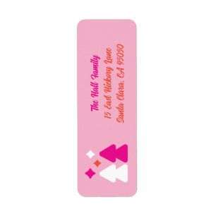 Trees and Twinkles in Pink Return Address Label