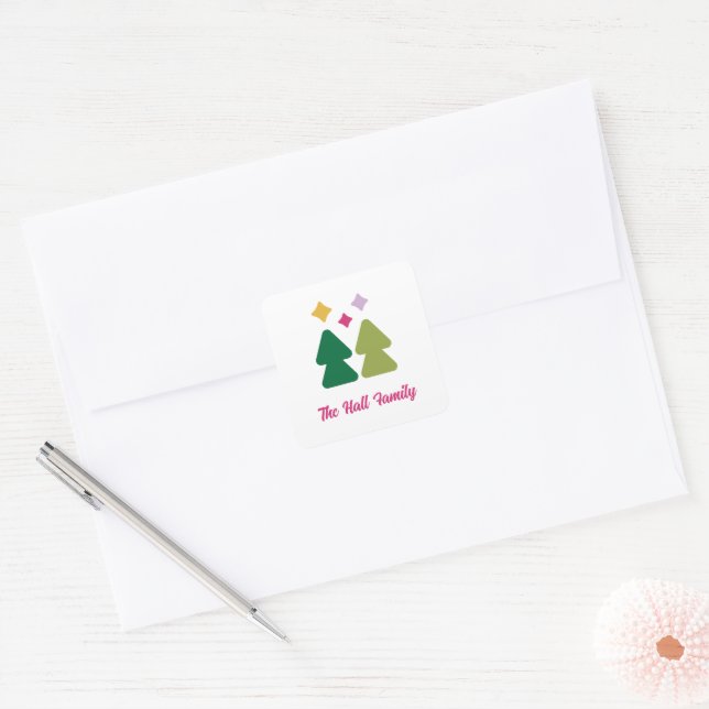 Trees and Twinkles Multi-Color Sticker (Enveloppe)
