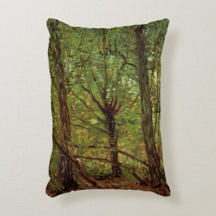 Trees and Undergrowth by Vincent van Gogh Accent Pillow