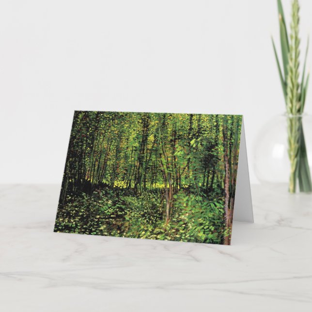 Trees and Undergrowth by Vincent van Gogh Card (Front)