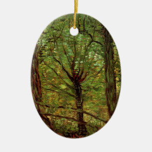 Trees and Undergrowth by Vincent van Gogh Ceramic Ornament
