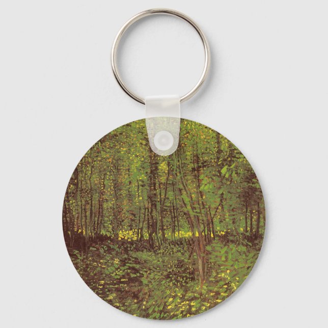 Trees and Undergrowth by Vincent van Gogh Keychain (Front)