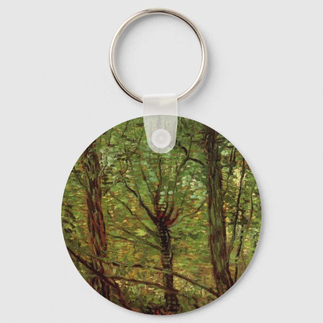 Trees and Undergrowth by Vincent van Gogh Keychain (Front)