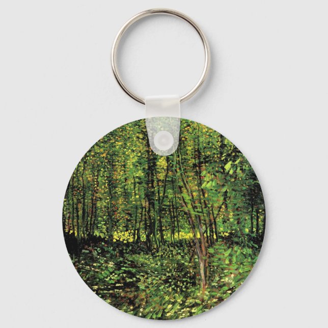 Trees and Undergrowth by Vincent van Gogh Keychain (Front)