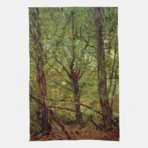 Trees and Undergrowth by Vincent van Gogh Kitchen Towel