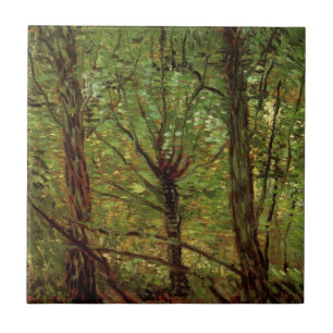 Trees and Undergrowth by Vincent van Gogh Tile