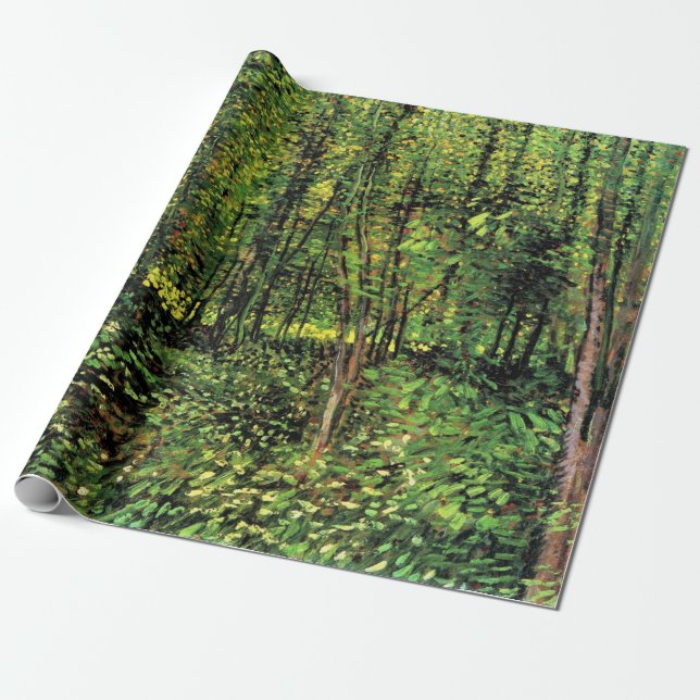 Trees and Undergrowth by Vincent van Gogh Wrapping Paper (Unrolled)