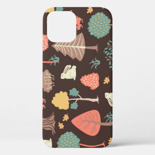Trees Animals: Hand-Drawn Nature Scene. iPhone 12 Case