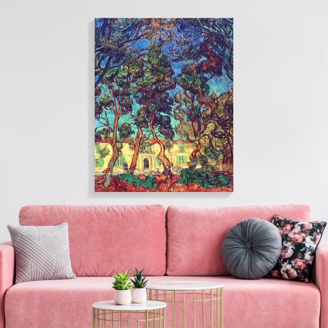 Trees at Hospital Garden | Van Gogh | Canvas Print (Insitu(LivingRoom))