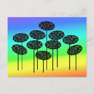 Trees at Rainbow Sky Postcard