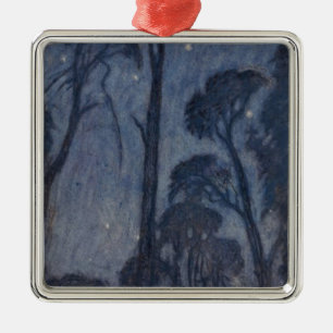Trees at Twilight (by Edward Robert Hughes) Metal Ornament