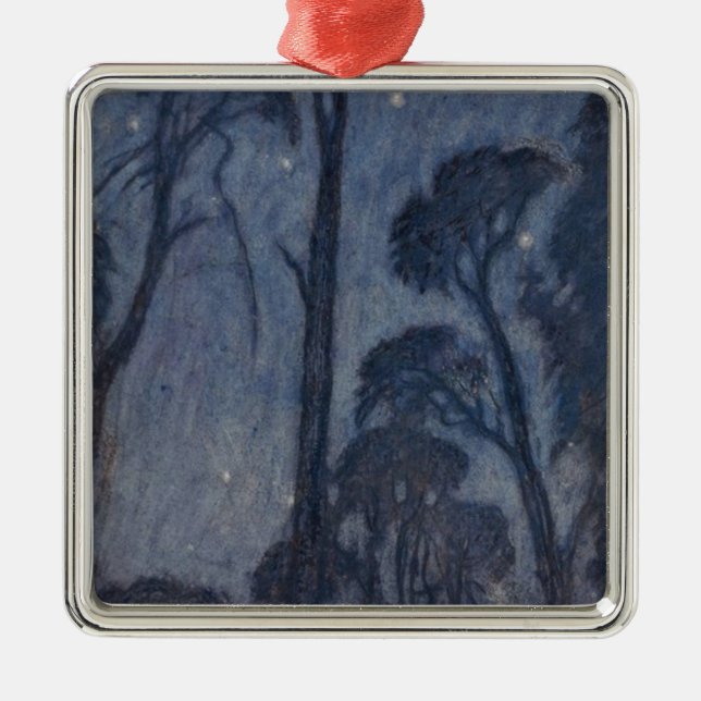 Trees at Twilight (by Edward Robert Hughes) Metal Ornament (Front)
