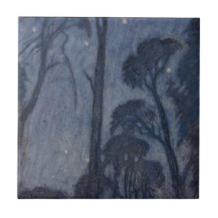 Trees at Twilight (by Edward Robert Hughes) Tile