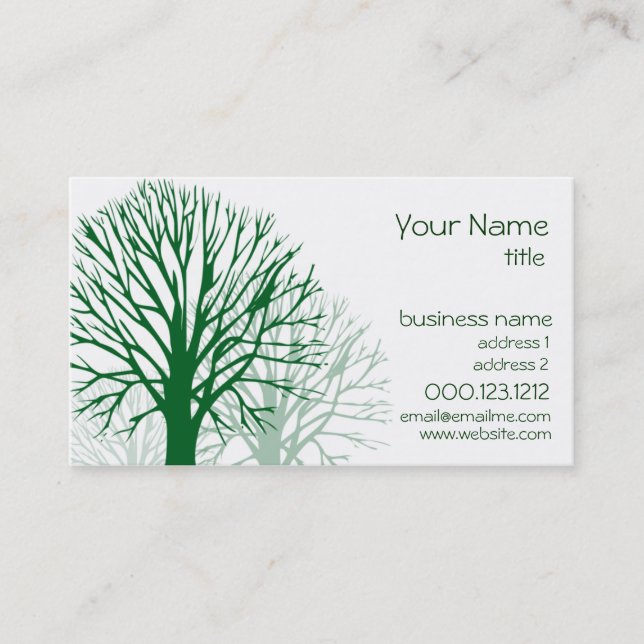 Trees Business Card TEMPLATE (Front)