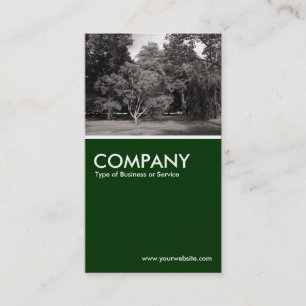 Trees, Bute Park - Warm BW - Dark Green Business Card