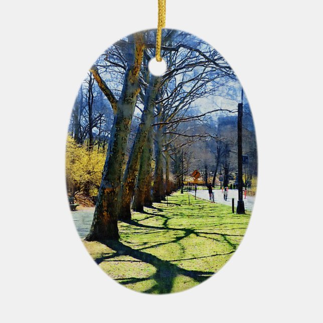 Trees Central Park NY Ceramic Ornament (Front)
