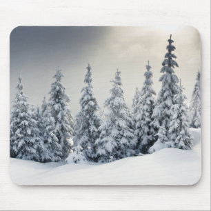 Trees Covered With Hoarfrost And Snow Mouse Pad