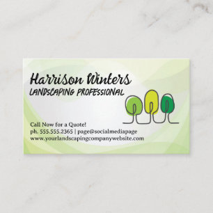 Trees Doodles Logo   Landscaping  Business Card
