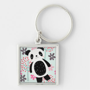 Trees, Flowers, and Panda Bears Keychain