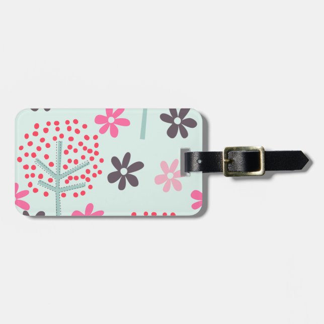 Trees, Flowers, and Panda Bears Luggage Tag (Front Horizontal)