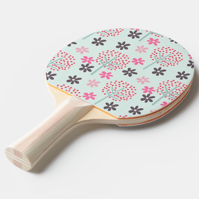 Trees, Flowers, and Panda Bears Ping Pong Paddle (Back Angle)