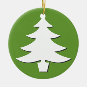 trees - green ceramic ornament