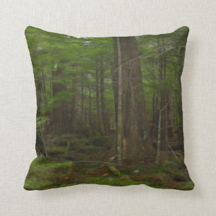 Trees, Green Forest Earth Day Nature Art Throw Pillow