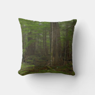 Trees, Green Forest Earth Day Nature Art Throw Pillow