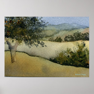 "Trees in a Field #1" Landscape Poster